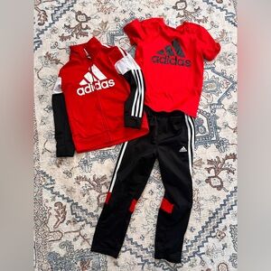 Adidas Red and Black Athletic Set